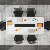 Tribesigns 6FT Conference Table, 70.86L x 35.43W x 29.52H Inches Boat Shaped Meeting Table, Modern Seminar Table for Office Meeting Conference Room (6ft, White & Black) Tribesigns