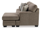 Signature Design by Ashley Stonemeade Casual Right-Arm Facing Sofa Chaise with 4 Toss Pillows, Dark Brown Signature Design by Ashley