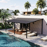 Jolydale Gazebo for Patio 12' x 20', Gazebo Pergola with Sloped Roof, Large Wall-Mounted Heavy Duty Awnings, for Backyard, Deck, Patio Jolydale