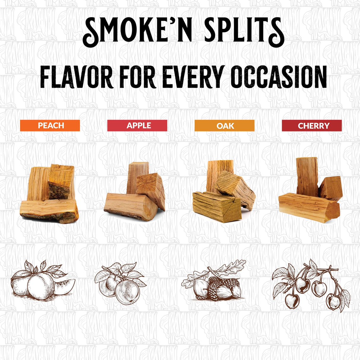 Smoke'n Splits by Tiny Timbers USDA Grade Kiln Dried Hardwood Cooking Chunks for Smokers & BBQ Grills | 5" Short Splits | USA Sourced | 6 lb. | 400+ cu. in. | Apple Wood Tiny Timbers