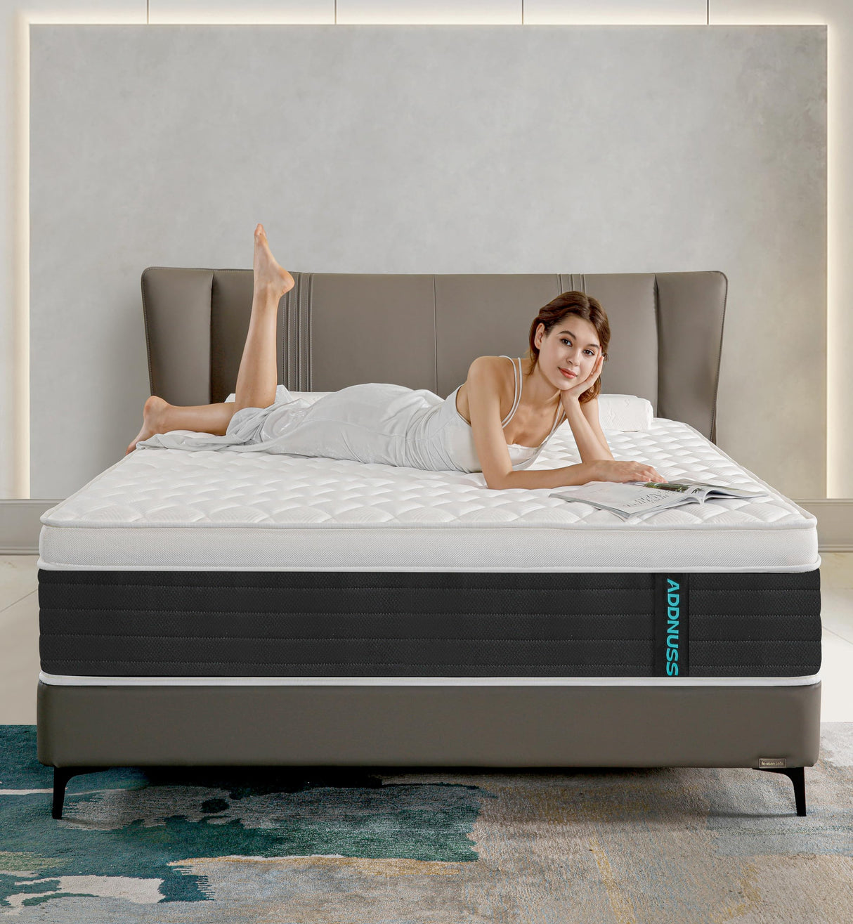 ADDNUSS Full Mattresses,Memory Foam Hybrid 10 Inch Full Size Mattress,Black&White Pocket Spring Full Size Black&White Mattress,Medium Firm Comfort Mattress,CertiPUR-US. ADDNUSS