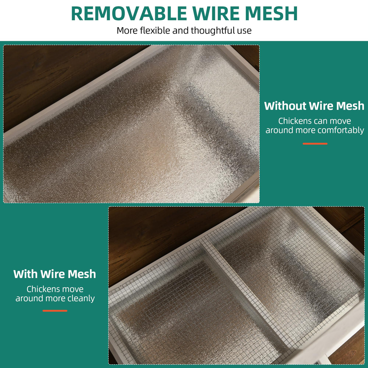 YITAHOME Chicken Coop Large Wooden Chicken House Chicken Pen Outdoor with 2 Nesting Boxes Poultry Cage Rabbit Hutch Duck Cage with Weatherproof Roof (Brown) YITAHOME