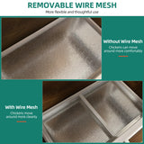 YITAHOME Chicken Coop Large Wooden Chicken House Chicken Pen Outdoor with 2 Nesting Boxes Poultry Cage Rabbit Hutch Duck Cage with Weatherproof Roof (Brown) YITAHOME