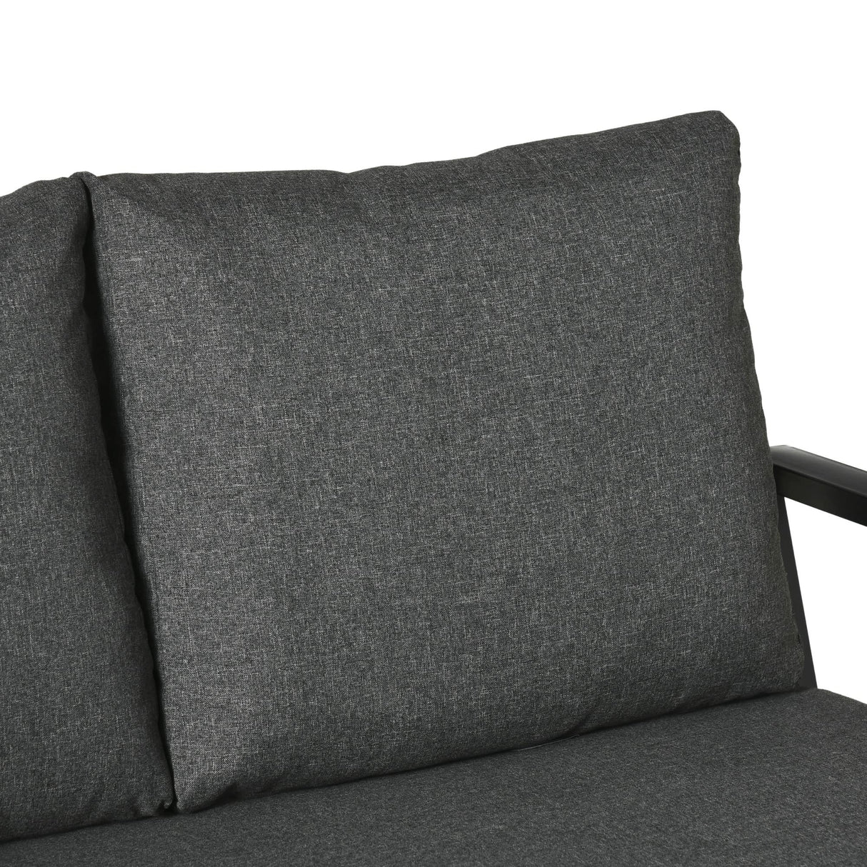 Outsunny 4 Piece Patio Furniture Set, Outdoor Conversation Set with Armchairs, Loveseat, Coffee Table and Cushions for Backyard, Poolside, Lawn and Garden, Black Outsunny