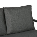 Outsunny 4 Piece Patio Furniture Set, Outdoor Conversation Set with Armchairs, Loveseat, Coffee Table and Cushions for Backyard, Poolside, Lawn and Garden, Black Outsunny