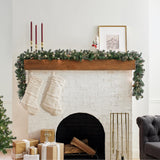 National Tree Company Pre-Lit Artificial Christmas Garland, Green, Carolina Pine, White Lights, Decorated with Pine Cones, Plug In, Christmas Collection, 9 Feet National Tree Company