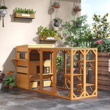 PawHut 3-Story Cat House Feral Cat Shelter, Outdoor Kitten Condo with Raised Floor, Asphalt Roof, Escape Doors, Jumping Platforms, Yellow PawHut