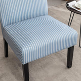 Roundhill Furniture Botticelli Blue Stripe Upholstered Slipper Accent Chair Roundhill Furniture