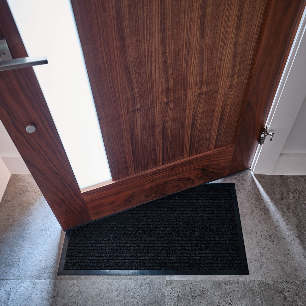 Sierra Concepts 2-Pack Front Door Mat Ribbed Black - Indoor Outdoor Floor Doormat Entryway Welcome Mats - Entrance Shoe Scraper, Entry Inside Outside Garage, 30" x 17" Sierra Concepts