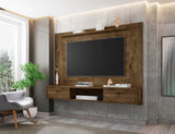 Manhattan Comfort Liberty Floating Entertainment Center with Storage, Shelves, and Cabinet, Mid Century Modern TV Stand for Televisions up to 65 Inches, Bedroom and Living Room, 70" Wide, Rustic Brown Manhattan Comfort