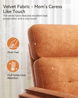 Susalt Power Recliner Chair with Adjustable Backrest Footrest, Ultra-Comfy Velvet Reclining Chair with Overstuffed Arms & Lumbar Support USB Port for Living Room Bedroom, Tool-Less (Brown) Susalt