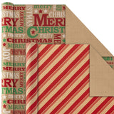 Hallmark Christmas Wrapping Paper Bundle with Cut Lines on Reverse, Kraft (Pack of 4, 88 sq. ft. ttl) Red Trucks, Snowflakes, Stripes, Merry Christmas (5JXW1038) Hallmark