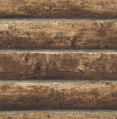 NextWall Faux Log Cabin Peel and Stick Wallpaper