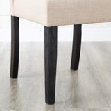 Roundhill Furniture Leviton Solid Wood Tufted Parsons Dining Chairs, Set of 2, Purple Roundhill Furniture