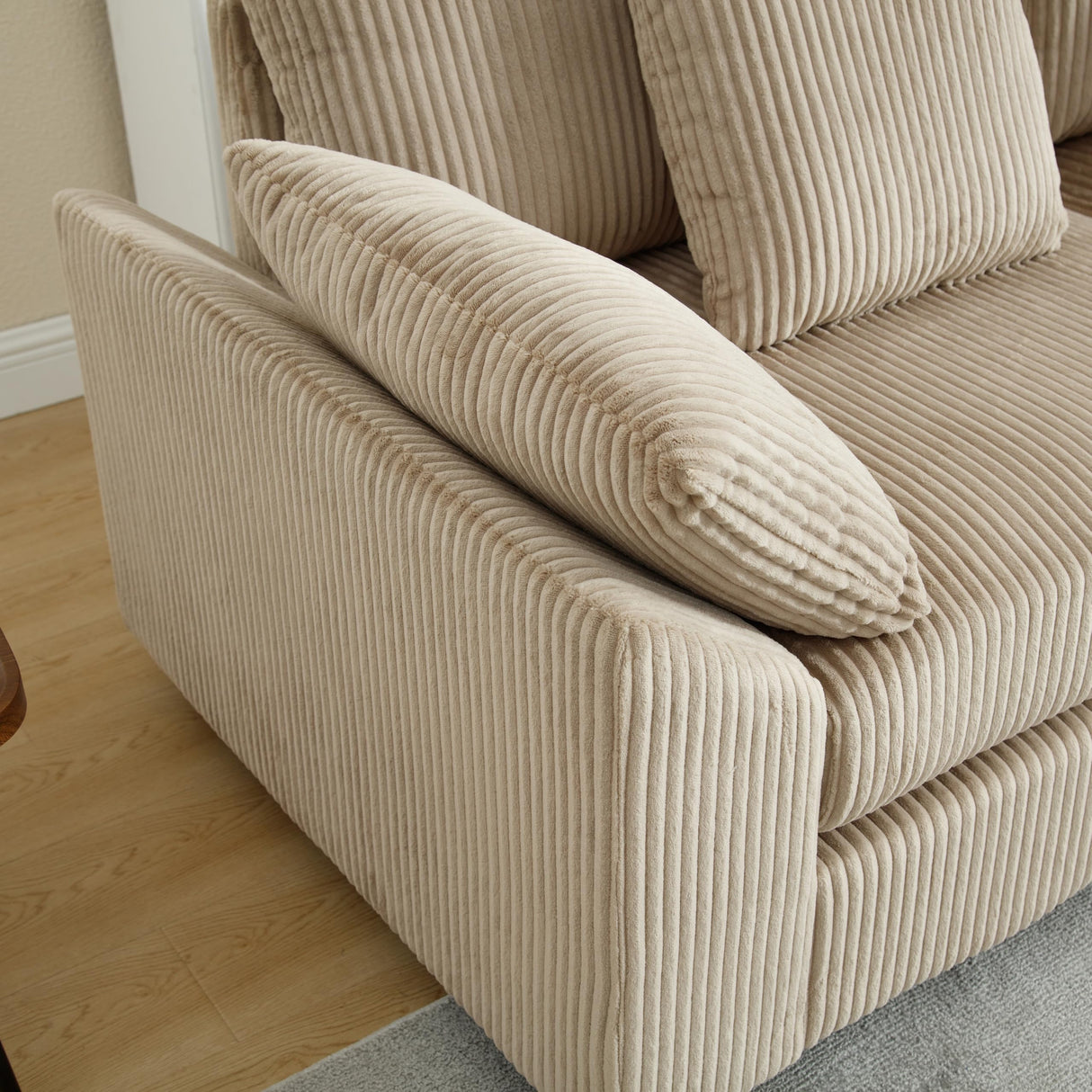 Ball & Cast 146" Corduroy Oversized Modular Sectional Sofa, Convertible 5 Seater L Shaped Couch with Pillows for Living Room,Office, Free Combination,Brown Ball & Cast