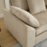 Ball & Cast 146" Corduroy Oversized Modular Sectional Sofa, Convertible 5 Seater L Shaped Couch with Pillows for Living Room,Office, Free Combination,Brown Ball & Cast