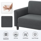 Yaheetech 67" W Fabric Sofa Couch 2 Seater Loveseat Sofa with USB Charging Ports Upholstered Sofa Living Room Office Bedroom, Dark Gray Yaheetech