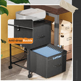 DEVAISE 2 Drawer Mobile File Cabinet, Rolling Printer Stand, Fabric Vertical Filing Cabinet fits A4 or Letter Size for Home Office, Black DEVAISE