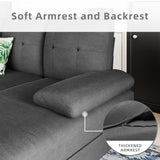 Shintenchi U Shaped Sectional Couches for Living Room, 4 Seat Modern Sectional Sofa with Removable Armrest & Soft Backrest for Apartment and Small Space, Black Shintenchi