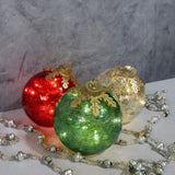 LumaBase Battery Operated Glass Tabletop Christmas Ornaments - Set of 3 Lumabase