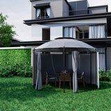 Tangkula 11.5x11.5 ft Round Patio Gazebo, 2-Tier Dome Gazebo with Removable Side Curtains, Heavy Duty Steel Frame, Outdoor Gazebo Pavilion for Tangkula