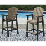 Signature Design by Ashley Fairen Trail 30" HDPE Durable Outdoor Barstool, 2 Count, Black & Brown Signature Design by Ashley