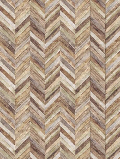 Meihodan Handpainting Peel and Stick Wallpaper Herringbone Wood Panel Self-Adhesive Prepasted Wallpaper Wall Mural 17.7in x 9.8ft Meihodan