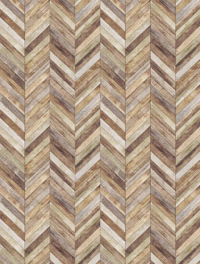 Meihodan Handpainting Peel and Stick Wallpaper Herringbone Wood Panel Self-Adhesive Prepasted Wallpaper Wall Mural 17.7in x 9.8ft