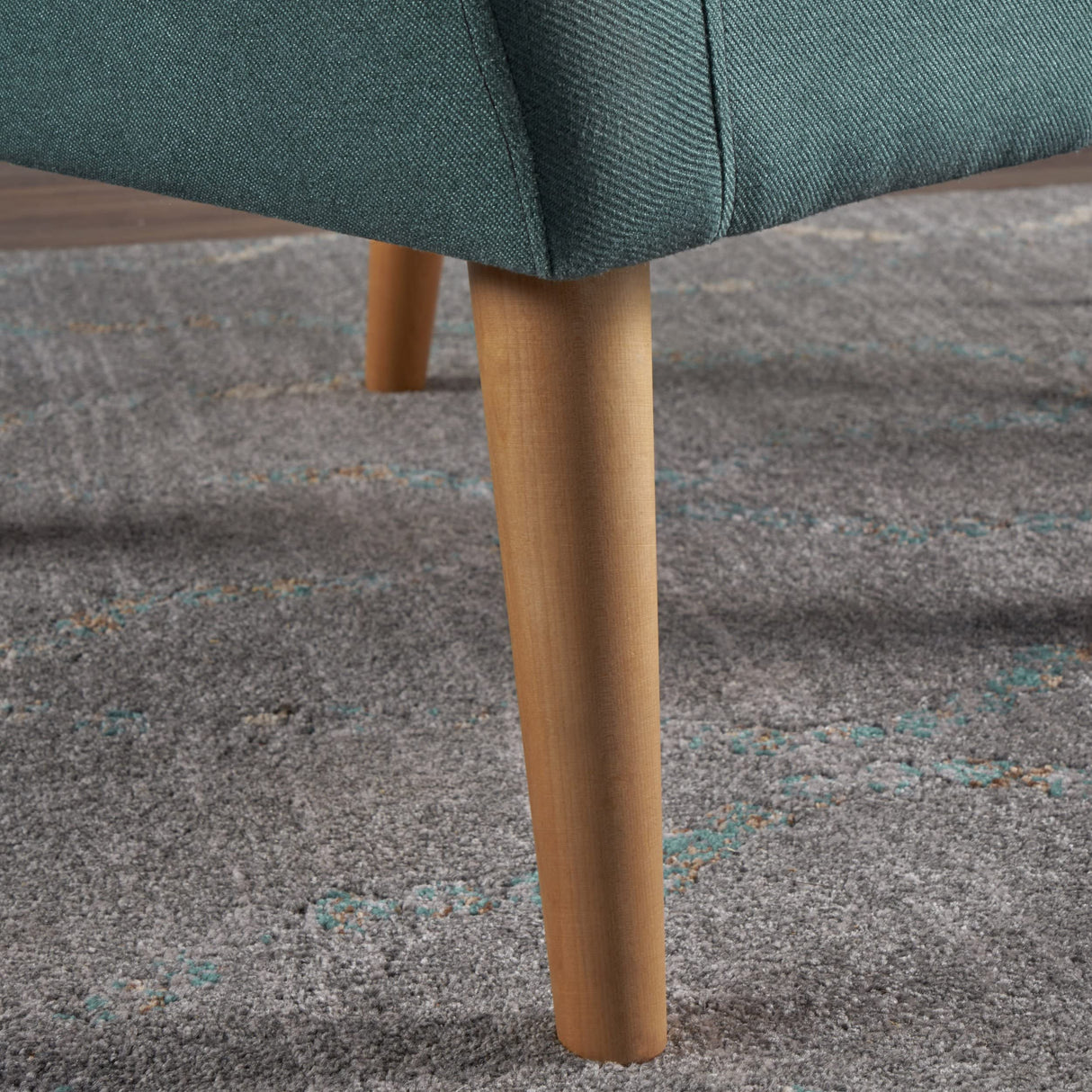 Christopher Knight Home Merel Mid Century Modern Fabric Club Chair, Dark Teal/Natural Christopher Knight Home