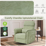 MELLCOM Power Recliner Rocking Chair Nursery Gliders with Adjustable Armrests and Headrest, Swivel Electric Glider Reclining Nursing Chair with USB Port and Storage Bags, FSC Certified(Fabric, Green) MELLCOM