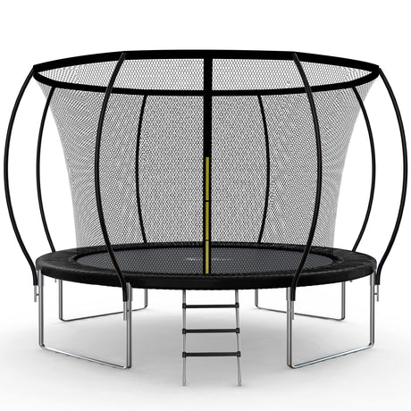 Simple Deluxe Recreational Trampoline with Enclosure Net 14FT Wind Stakes- Outdoor Trampoline for Kids and Adults Family Happy Time, ASTM Approved -Black 14FT Simple Deluxe
