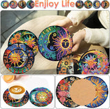ijbnhd 8 Pcs Sun & Moon Diamond Art Coasters with Holder-DIY Sun & Moon Diamond Painting Coasters 5D Art Coaster with Cork Pads for Adults for Holiday Gift ijbnhd