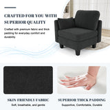 Dowiean Sectional Sleeper Sofa, 6 Seaters Modular Sleeper Sofa Couch, Comfy Sectionals Couches Bed, Convertible Sofas with Ottomans, Modular Sectional Couches for Living Room, Dark Grey Dowiean