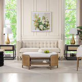 Jennifer Taylor Home James 74" Modern Tuxedo Sofa, Sky Neutral Beige Polyester Jennifer Taylor Home