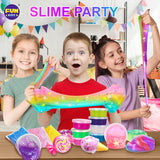 33 Cups Jumbo Slime Kit for Kids, FunKidz Premade Ultimate Slime Pack to DIY Soft, Cloud, Clear, Butter, Glitter, Glow in Dark Slime Making Kits Super Slime Party Favors Gift Toys for Girls and Boys FUN KIDZ