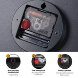 Henescribe Large Wall Clock 30IN, Silent Metal Wood Style Wall Clocks Battery Operated for Living Room Decor, Farmhouse Big Wall Clock, Outdoor Henescribe