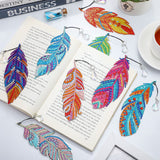 Tinlade 8 Pcs 5d Diamond Painting Bookmarks Kits DIY Crystal Diamond Art Feather Bookmarks for Book Lovers Home Office Project Graduation Birthday Gift Tinlade