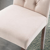 Tufted Upholstered Parsons Dining Chair Set Fabric Diner Accent Stylish Modern Kitchen Living Room with Button Sturdy Solid Wood Legs SNUGWAY