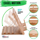 U.S. Art Supply Large Wooden Table Easel - Adjustable Incline, 2 Page Holders - Functions as Wooden Cookbook Stand, Kitchen Countertop Recipe Rack, Tablet Rest & Cook Book Holder for Kitchen Counter U.S. Art Supply