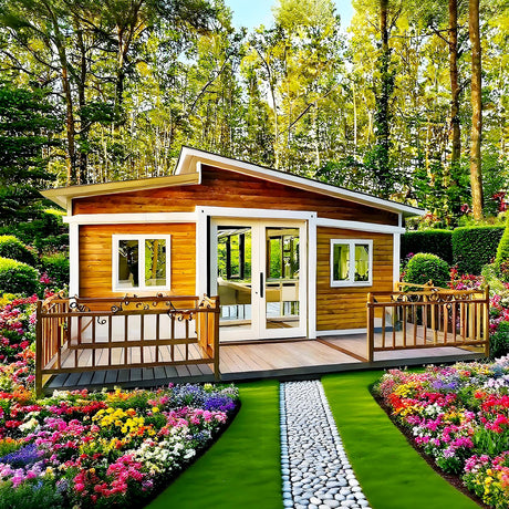 Tiny Homes for Sale Prefab - 40FT x 20FT Portable Modular Foldable Expandable Mobile Container Tiny Houses to Live in for Adults with Bedroom, Kitchen, Bathroom, Easy DIY for Backyard or Garden Etc Generic