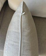 YugTex Romantic Couple Love Sentiment Embroidered Decorative Sayings Lumbar Accent Throw Pillowcase - and So Together Phrase Decor for Wedding, Anniversary, Valentine - 12x20 Inches, Natural-Ivory YugTex