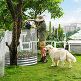 Land Guard Galvanized Raised Garden Bed Kit, Galvanized Planter Raised Garden Boxes Outdoor, Round Large Metal Raised Garden Beds for Vegetables …… Land Guard