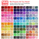 Redtwo 23000 Pcs Clay Beads Bracelet Making Kit 144 Colors 7 Boxes Flat Polymer Heishi Beads Set for Friendship Jewelry Making with Pendant Charms Crafts Gifts for Girls Ages 6-12 Kids Adults Redtwo