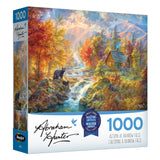 RoseArt - Abraham Hunter - Autumn at Rainbow Falls - 1000 Piece Jigsaw Puzzle for Adults RoseArt