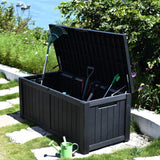 YITAHOME 120 Gallon Outdoor Storage Deck Box, Large Resin Patio Storage for Outdoor Pillows, Garden Tools and Pool-Supplies, Waterproof, Lockable (Black) YITAHOME