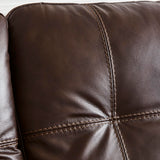Signature Design by Ashley Santorine Transitional Tufted Leather Match Loveseat, Dark Brown Signature Design by Ashley