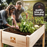 Raised Garden Bed With Legs 48x24x30" - Natural Cedar Wood Elevated Planter Box with Bed Liner for Flowers, Veggies, Herbs. Space Saver for Outdoor Patio, Deck, Balcony, Backyard. 200lb Capacity Maple99