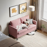 TYBOATLE Sofa Couch Mid Century Modern Small Loveseat for Living Room, 51" W Mini Little Upholstered 2-Seater Love Seats w/Iron Legs for Compact Small Space, Apartment, Bedroom, Dorm, Office (Pink) TYBOATLE