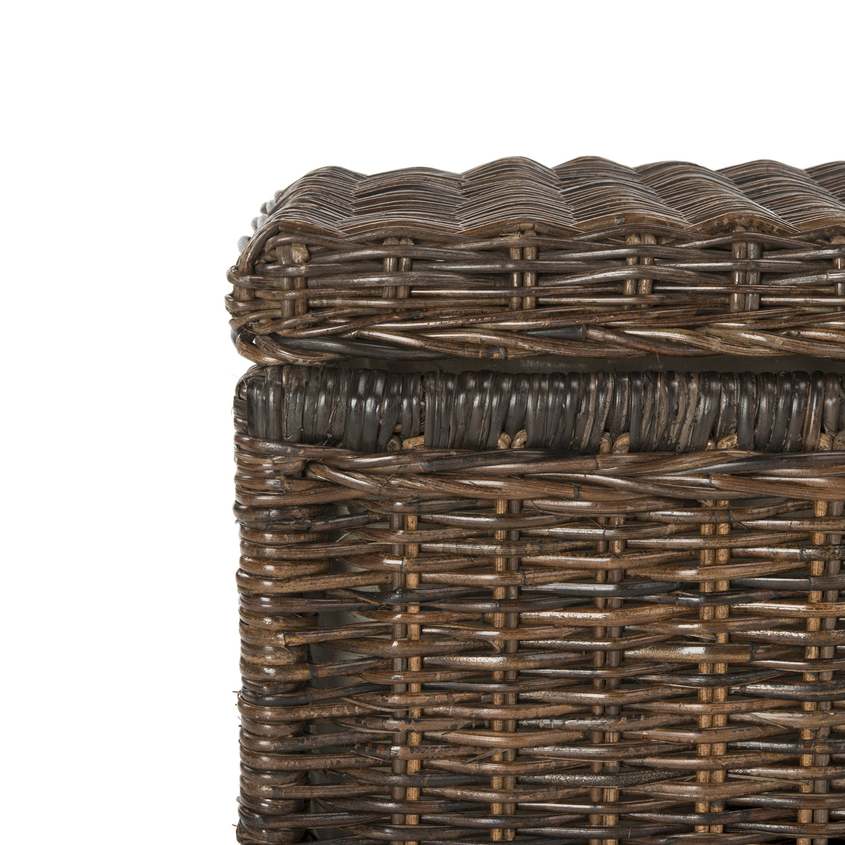 happimess HPM9002A Elijah 30" Wicker Storage Trunk, Collapsible for flat storage, Rattan-Sarang Buaya, Coastal for Office, Dorm Room-LivingRoom, Bedroom, Dining Room, Brown happimess