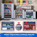 Superday Metal Storage Cabinet 71"×32"×16", Tall Storage Cabinet with 2 Doors and 4 Shelves, Large Metal Steel Utility Cabinet for Home Office, Garage, File Bathroom Pantry (Grey) Superday